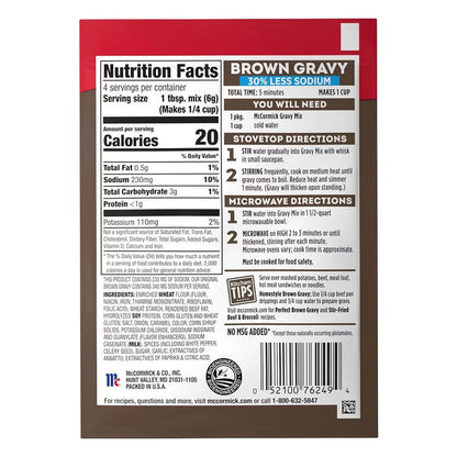 McCormick Brown Gravy Mix, 30% Less Sodium - 12 Pack