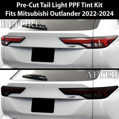 Full Headlight Taillight Precut Smoked PPF Tint Kit Film Overlay Fits Mitsubishi Outlander 2022 - 2025 - Bogar Tech Designs