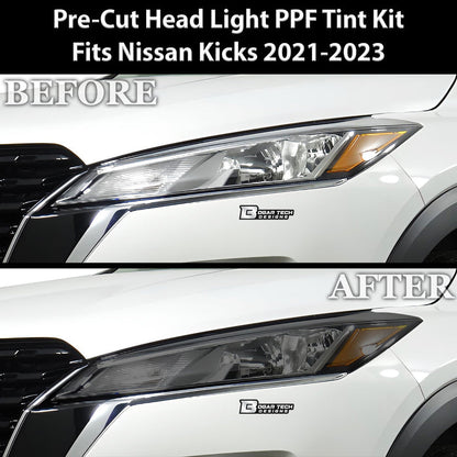 Full Headlight Taillight Precut Smoked PPF Tint Kit Film Overlay Film Fits Nissan Kicks 2021 - 2023 - Bogar Tech Designs