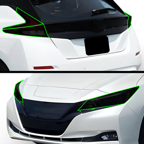 Full Headlight Taillight Precut Smoked PPF Tint Kit Film Overlay Film Fits Nissan Leaf 2018 - 2024 - Bogar Tech Designs