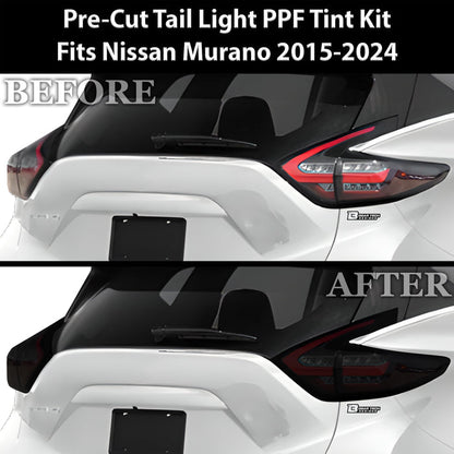 Full Headlight Taillight Precut Smoked PPF Tint Kit Film Overlay Fits Nissan Murano 2015 - 2024 - Bogar Tech Designs