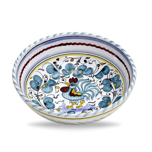 ORVIETO GREEN ROOSTER: Coupe Pasta/Soup Bowl