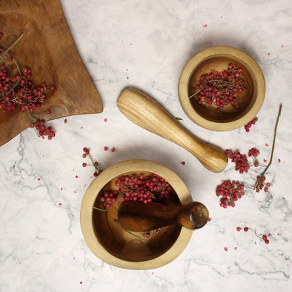 Pestle & Mortar Set Handcrafted From Teakwood - SMALL