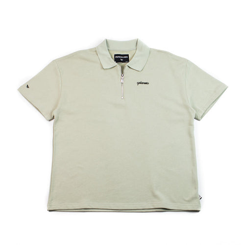 Planes French Terry Script Weld Quarter Zip Polo (Grey)