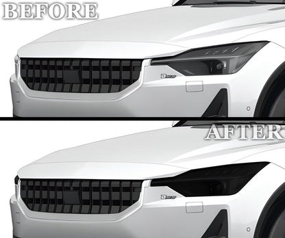 Full Headlight Taillight Precut Smoked PPF Tint Kit Overlay Film Fits Polestar 2 2020 - 2025 - Bogar Tech Designs