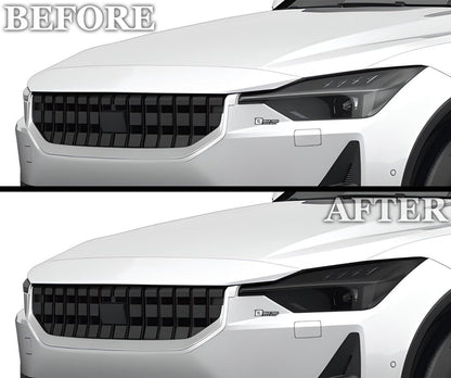 Full Headlight Taillight Precut Smoked PPF Tint Kit Overlay Film Fits Polestar 2 2020 - 2025 - Bogar Tech Designs