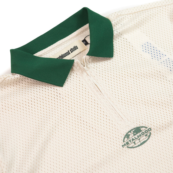 Quarter Zip Jersey Polo (Natural)