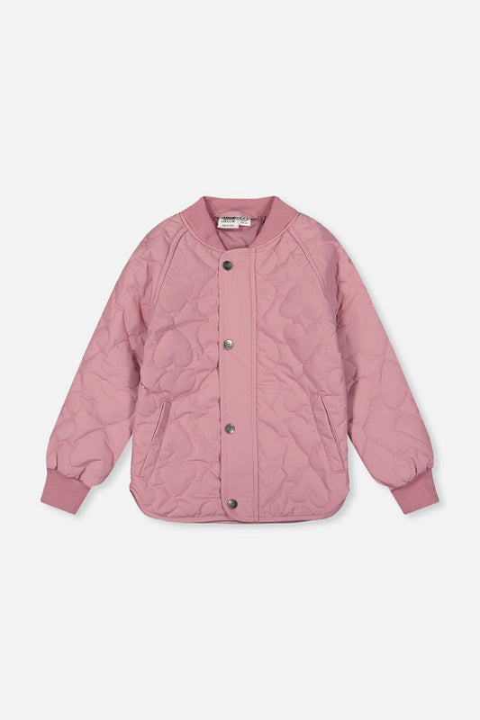 Quilted Raglan Sleeve Jacket Mauve Pink-0