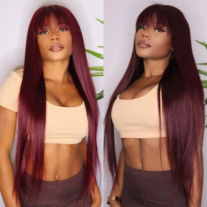 glueless human hair wigs machine made, no lace, easy everyday style