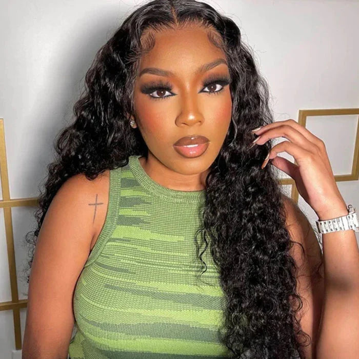 glueless pre-cut human hair wear and go wig with natural texture