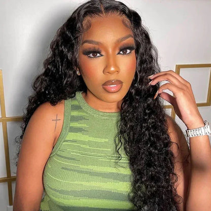 glueless pre-cut human hair wear and go wig with natural texture