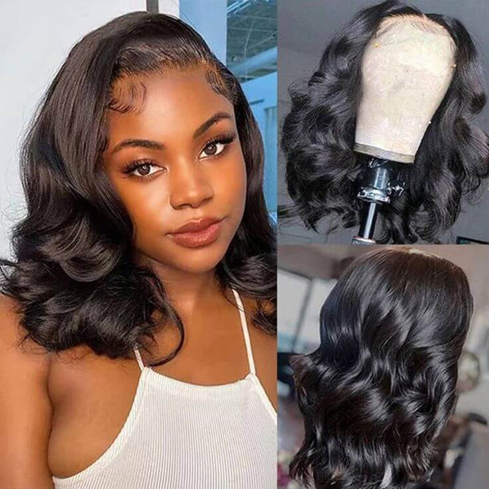 stylish short bob human hair wear and go wig for a sleek look