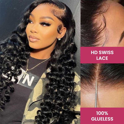 wear and go glueless wig with deep wave style