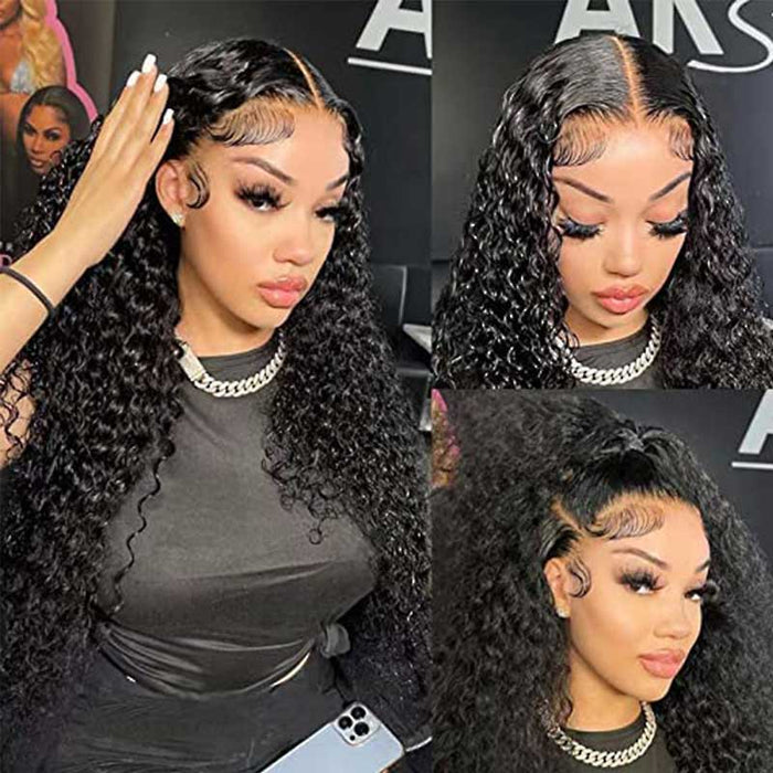 human hair wear and go wigs with water wave style