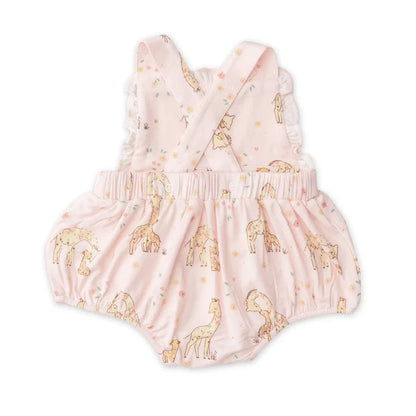 Ruffle Bib Sunsuit - Giraffes | Angel Dear - Jenni Kidz