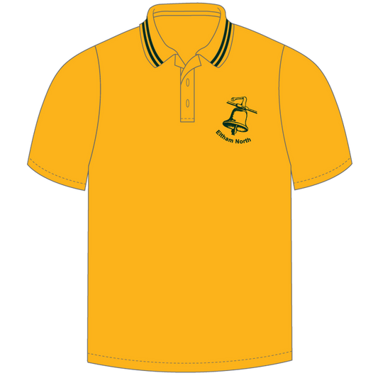 Short Sleeve Polo Shirt - Gold/Bottle * RUN OUT STYLE - SALE PRICE *
