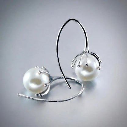 "Selena" - Pearl Bridal Earrings - Available in Rose Gold, Silver and Yellow Gold