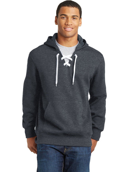 Sport-Tek Lace Up Pullover Hooded Sweatshirt-Regular-Sport-Tek-Graphite Heather-S-Thread Logic
