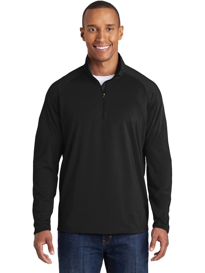 Sport-Tek Sport-Wick Stretch 1/2 Zip Pullover-Regular-Sport-Tek-Black-S-Thread Logic