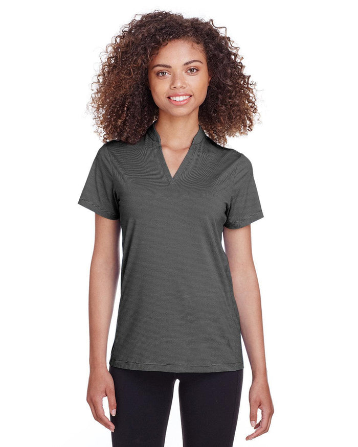 Spyder Ladies Boundary Polo-Ladies Polos-Spyder-Black Stripe-S-Thread Logic
