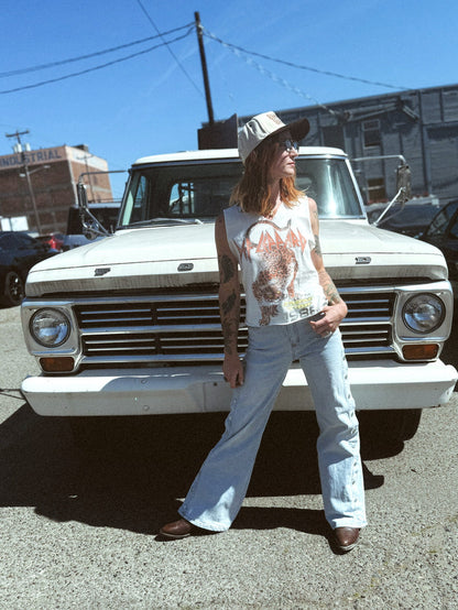 Stevie Wide Leg Mid Rise Denim