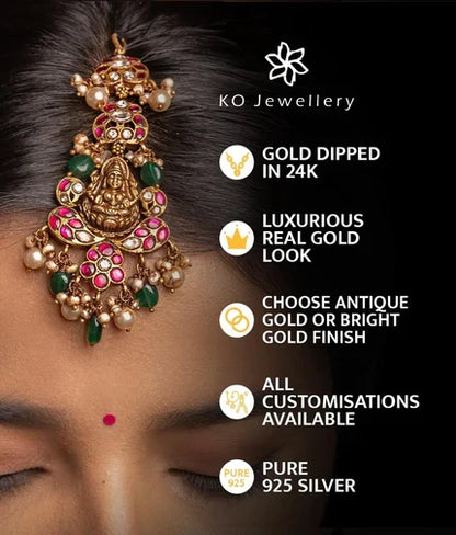 The Kadambari Silver Earrings (Red)