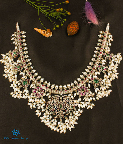 The Sagara Silver Guttapusalu Necklace (Short/Oxidised)