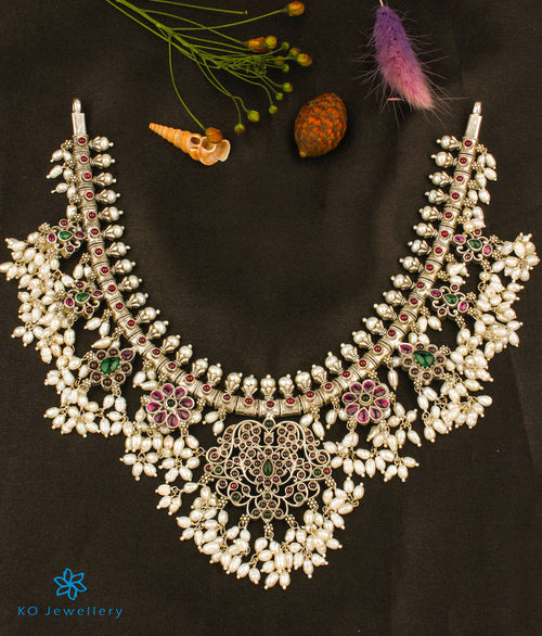 The Sagara Silver Guttapusalu Necklace (Short/Oxidised)