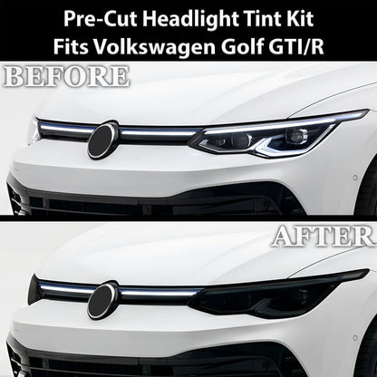 Volkswagen Golf 2022–2026 Dark Smoke Headlight & Taillight Tint Kit – Precut Vinyl Lens Overlays
