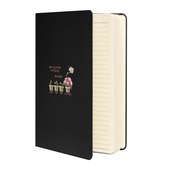 What You Choose to Focus On... Will Grow!" Hard Cover Notebook - 🌱 Cultivate Positivity and Watch Your Dreams Blossom! 🌱 - Whippie's