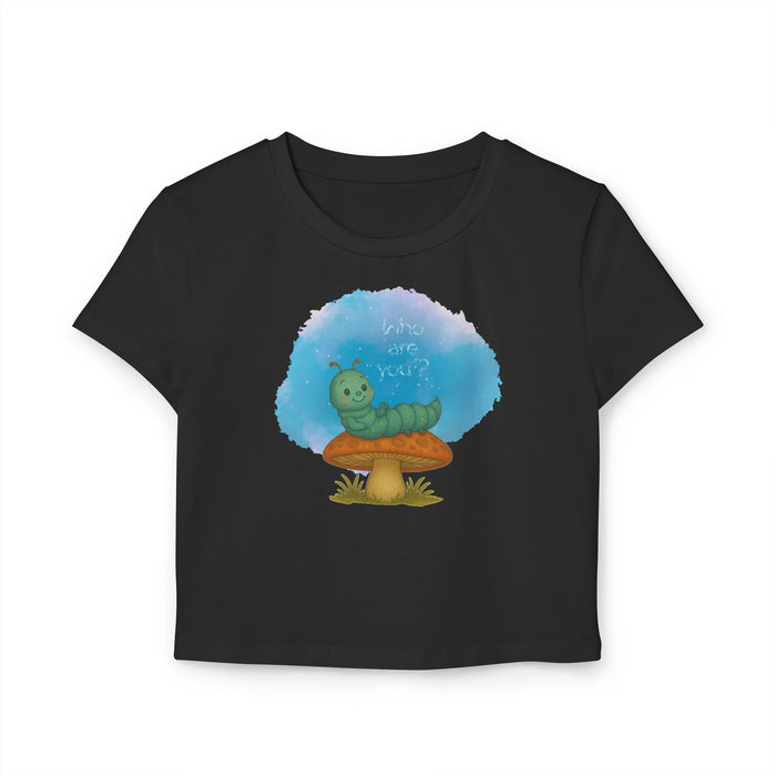 ✨ Who Are You? Cute Sparkly Caterpillar Baby Tee ✨ - Whippie's