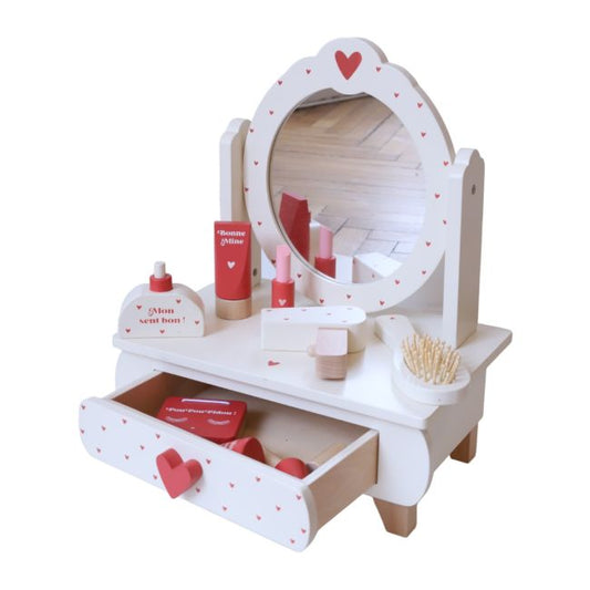 Le Petit Souk - Wooden Toy - Mini Dressing Table - Terracotta Hearts