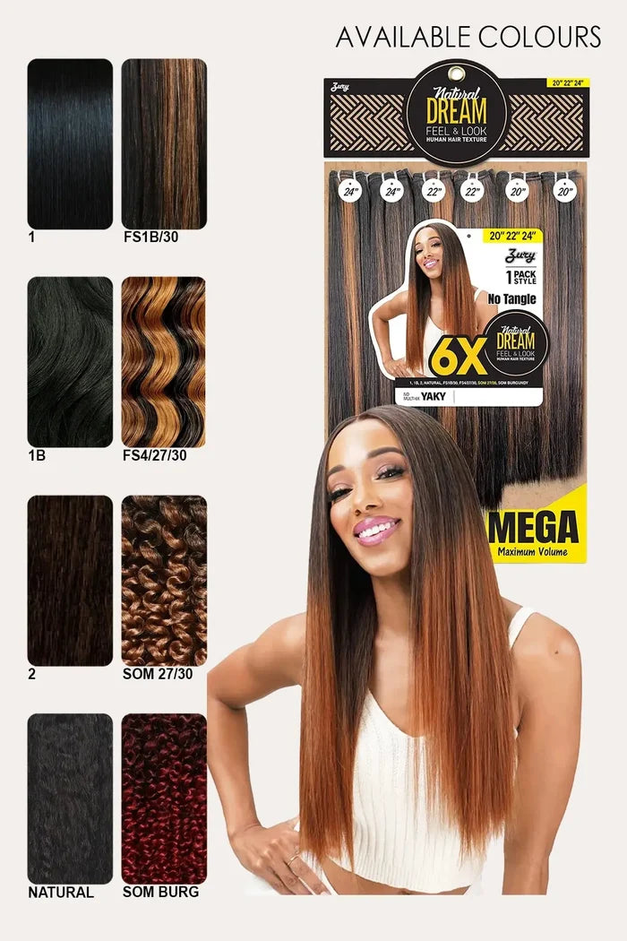 ZURY NATURAL DREAM HAIR WEAVE 6X - YAKY 202224 ZURY
